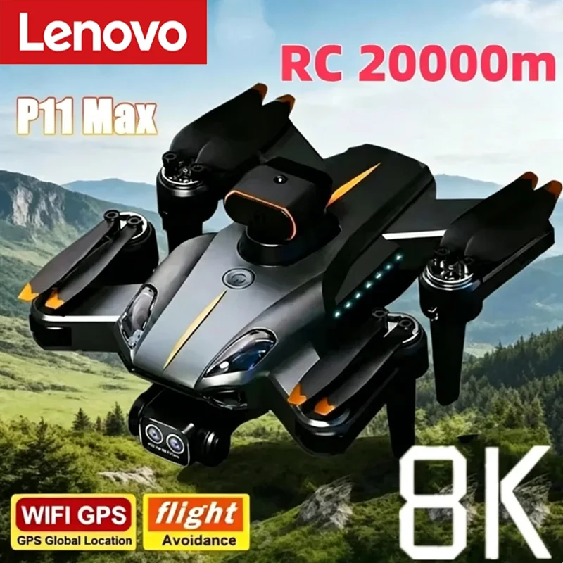 Dron Lenovo Max GPS 8K HD 5G para fotografía aérea profesional, cámara dual, evitación de obstáculos, cuadricóptero sin escobillas, 20000M 2026