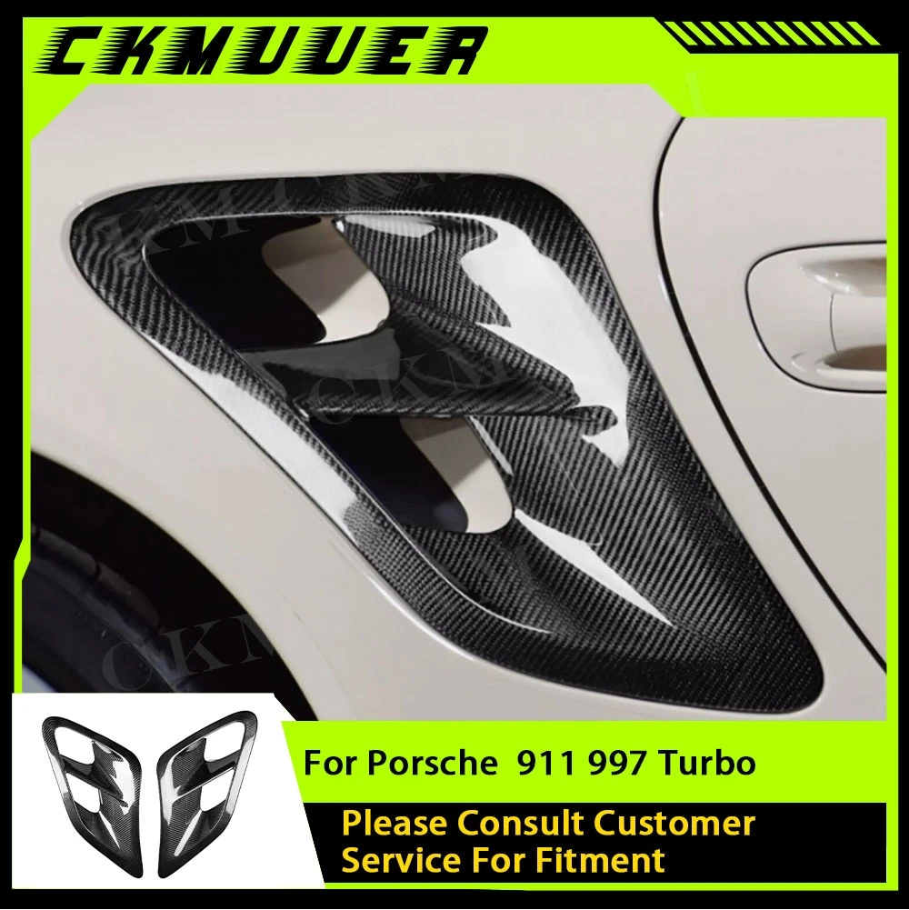 

Для автомобиля 997 из настоящего углеродного волокна, задний боковой вентиляционный отверстие, крыло, воздушный плавник, накладка на впуске для Porsche 911 997 Turbo 2004-2012 FRP