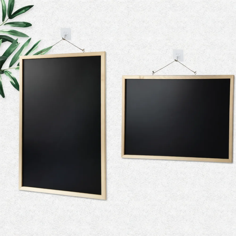 Rustic Wood Frame Hanging Blackboard Kitchen Menu Board Commercial Advertising Sign For Shop Desk Or Wall Display Decor