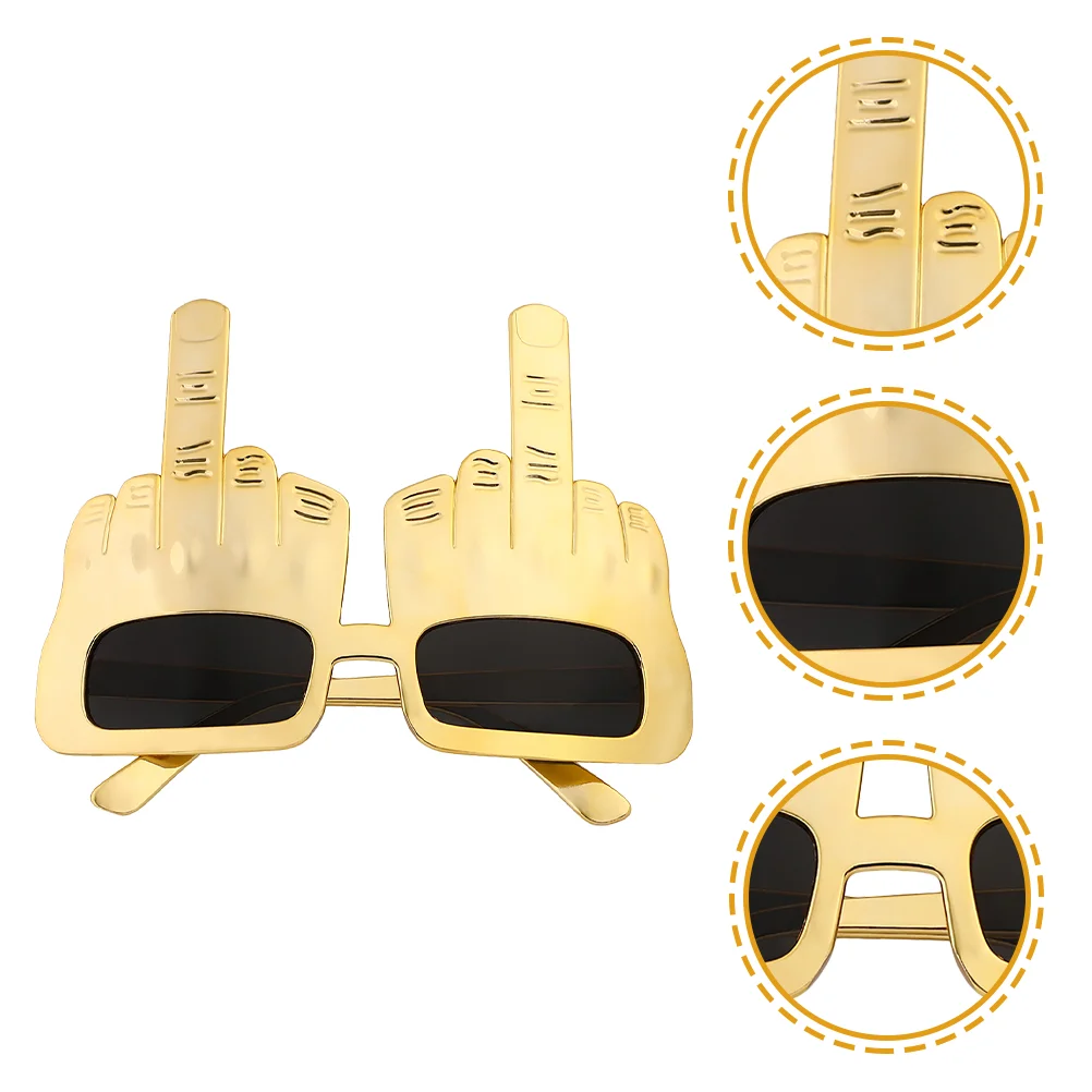 

2 Pcs Funny Glasses Party Prop Eyeglasses Birthday Supplies Middle Finger Sunglasses Novelty Plastic