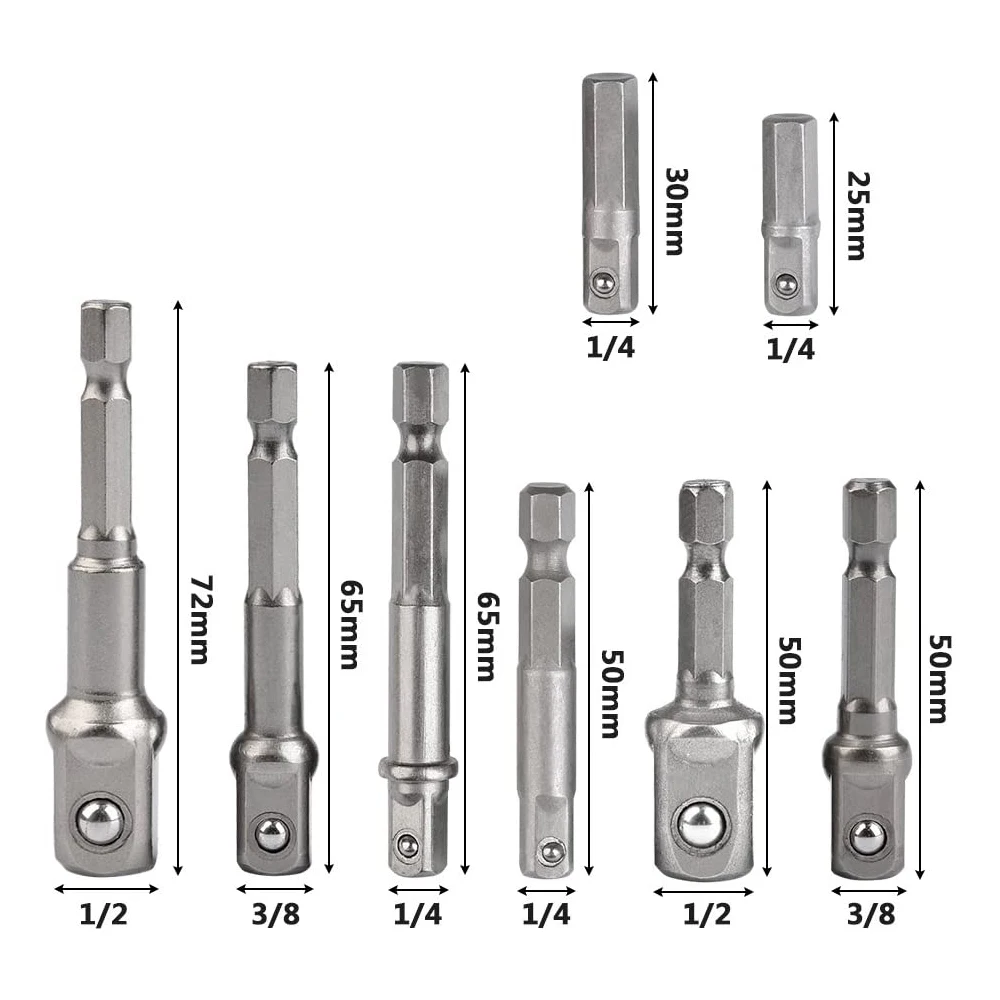 Adaptador de enchufe de taladro, extensión de vástago hexagonal de 1/4 \