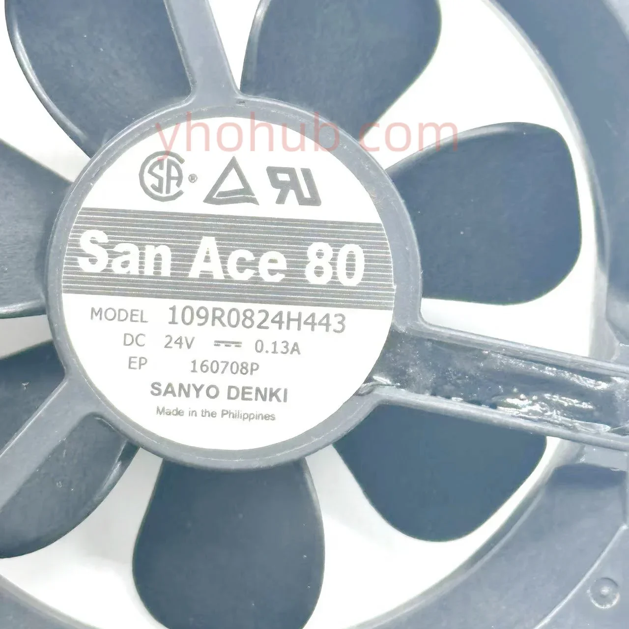 Sanyo Denki 109R0824H443 DC 24V 0,13A 80x80x25mm Ventilador de resfriamento de servidor de 3 fios