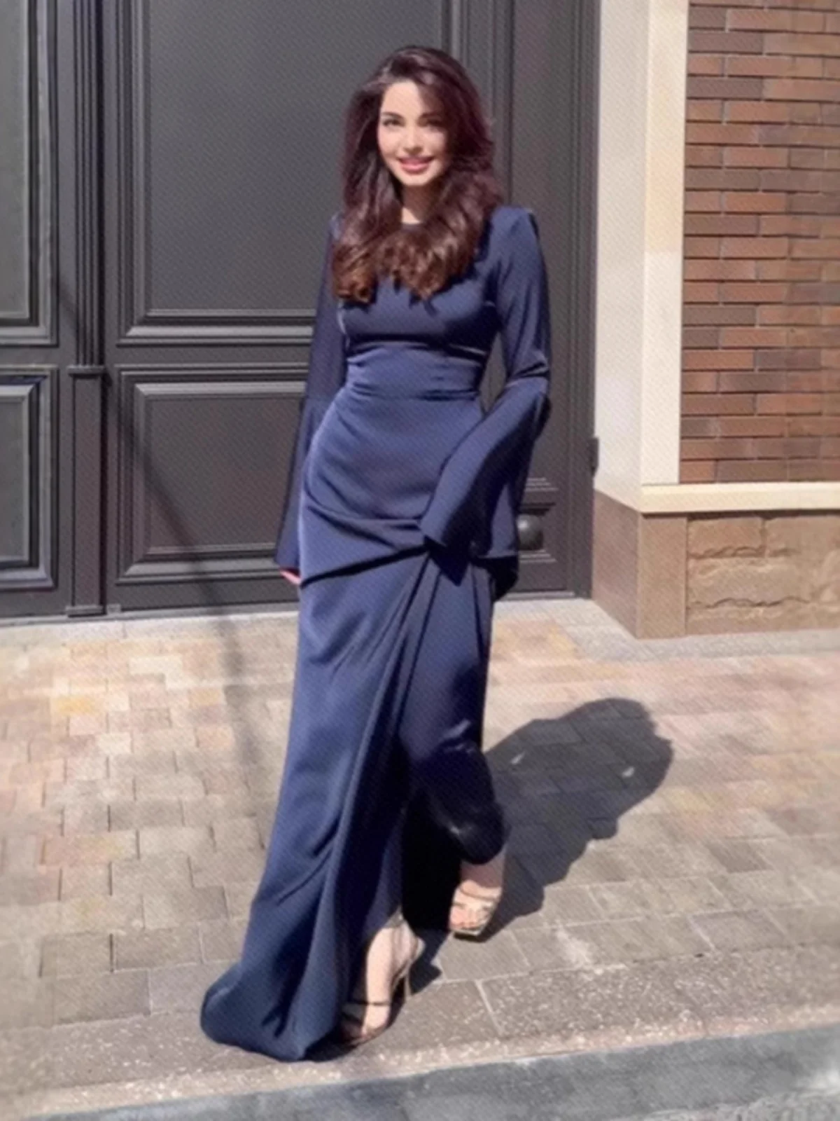 Sexy Long Sve mid Waist Evening Gown Women's Dr Large Skirt Ele Autumn Winter New Sle Polyester Fiber 00%