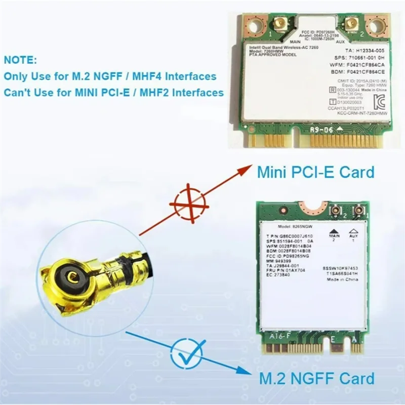 Кабель ABMF-15Cm RP-SMA к MHF4 в комплекте двухдиапазонная антенна Wi-Fi 8Dbi 2,4 ГГц 5,8 ГГц SMA штекер для карты M. 2 NGFF WLAN