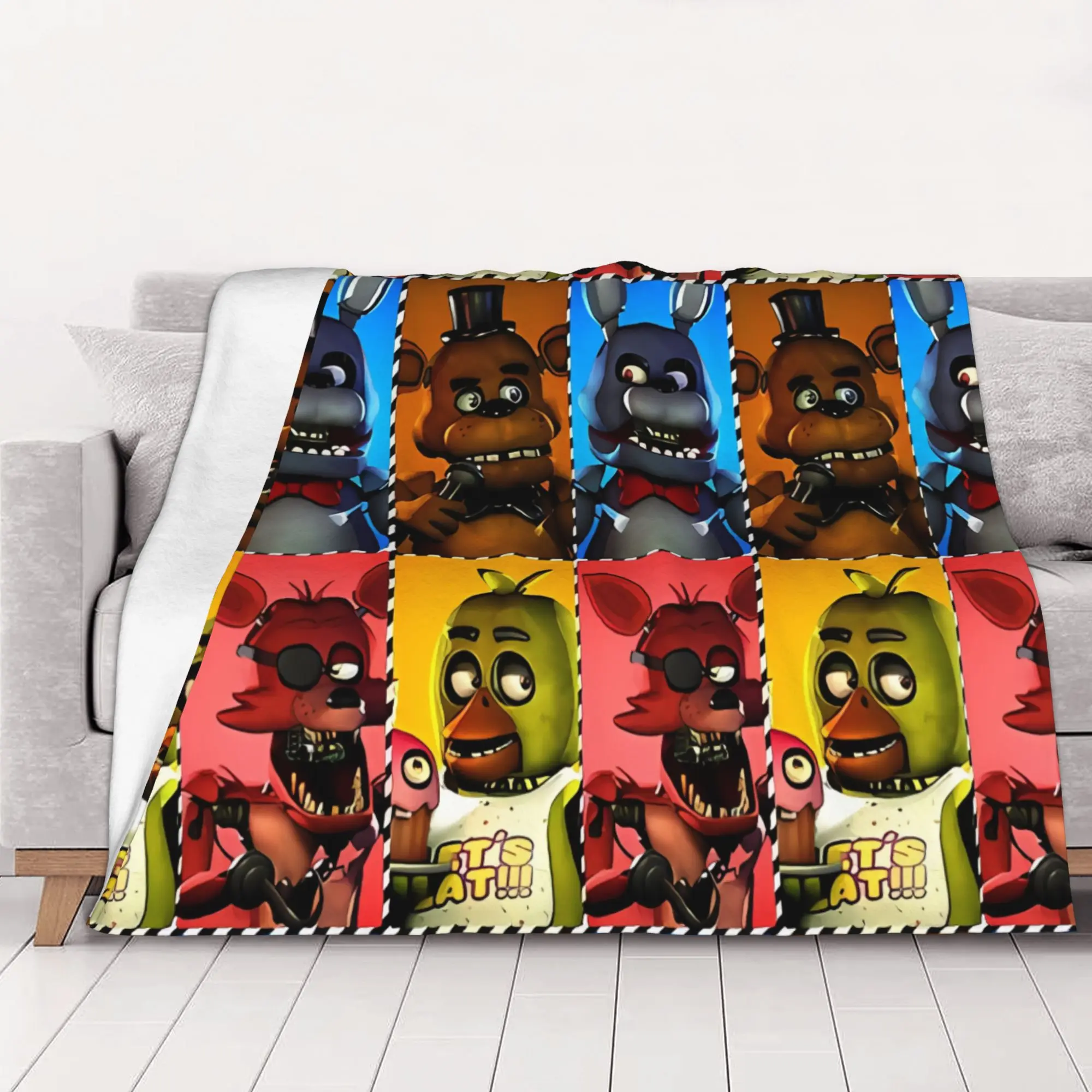 1PC home Cute Room Decor Fnaf Security Breach Blanket Throw Blanket Five Nights At Freddys Novelty Warm Blanket All Season