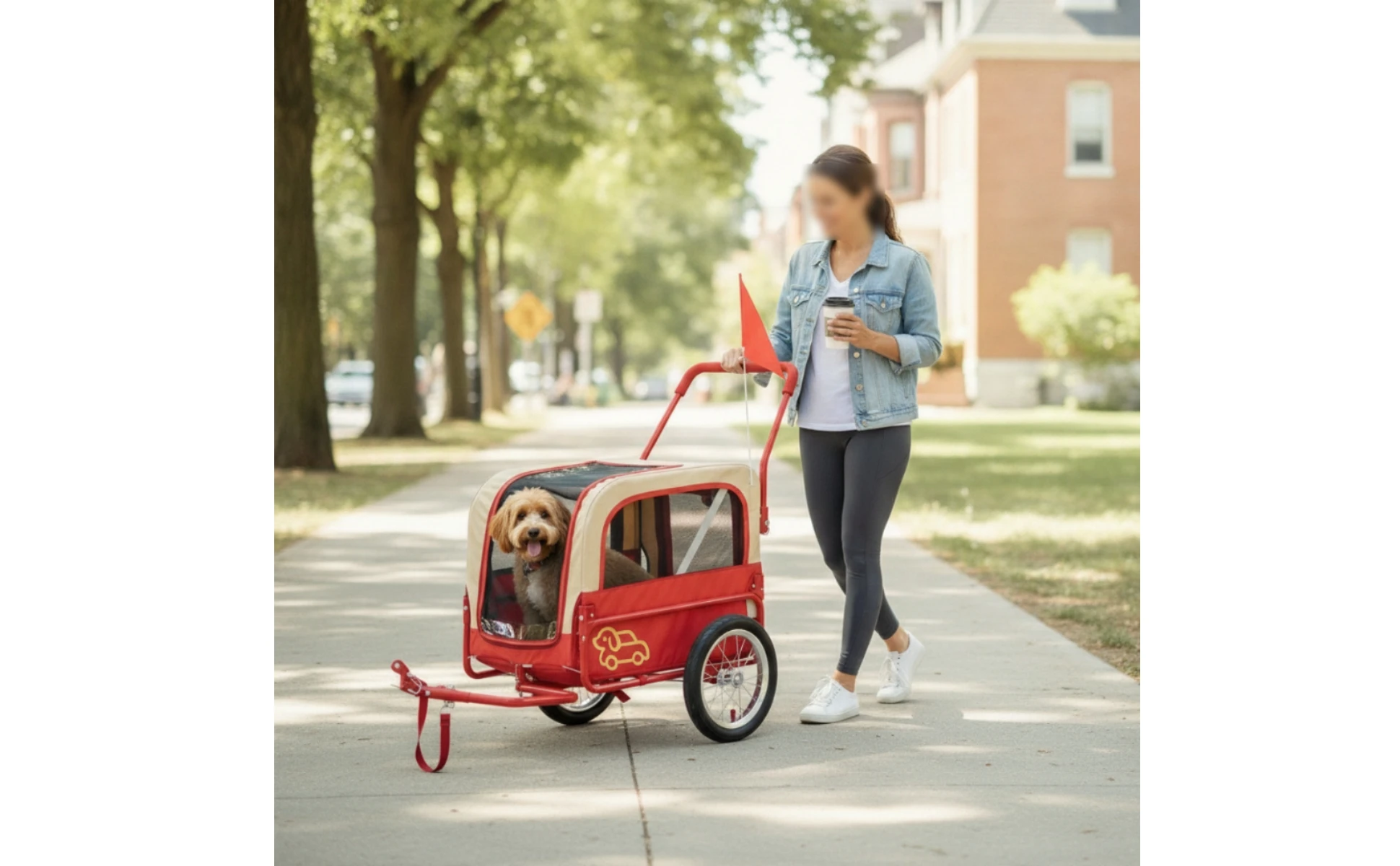 Dog Bike Trailer Convertible Pet Cycle Trailer Dog Stroller with Cycle Tow Arm Ventilated Pet Jogger with Push Handle Dog Bike Trailer Convertible Pet Cycle Trailer Dog Stroller with Cycle Tow Arm Ventilated Pet Jogger with Push Handle