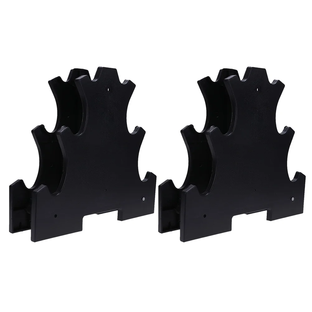 2 Pcs Storage Shelves Dumbbell Rack Holder Plastic for Dumbbells Weight Hand Weights Black Tower Brackets