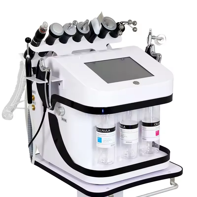 Professional 10 In 1 H2O2 Aqua Peeling Samll Bubble Oxygen Facial Machine For Skin Care Deep Cleaning Exfoliating Hydra Peel