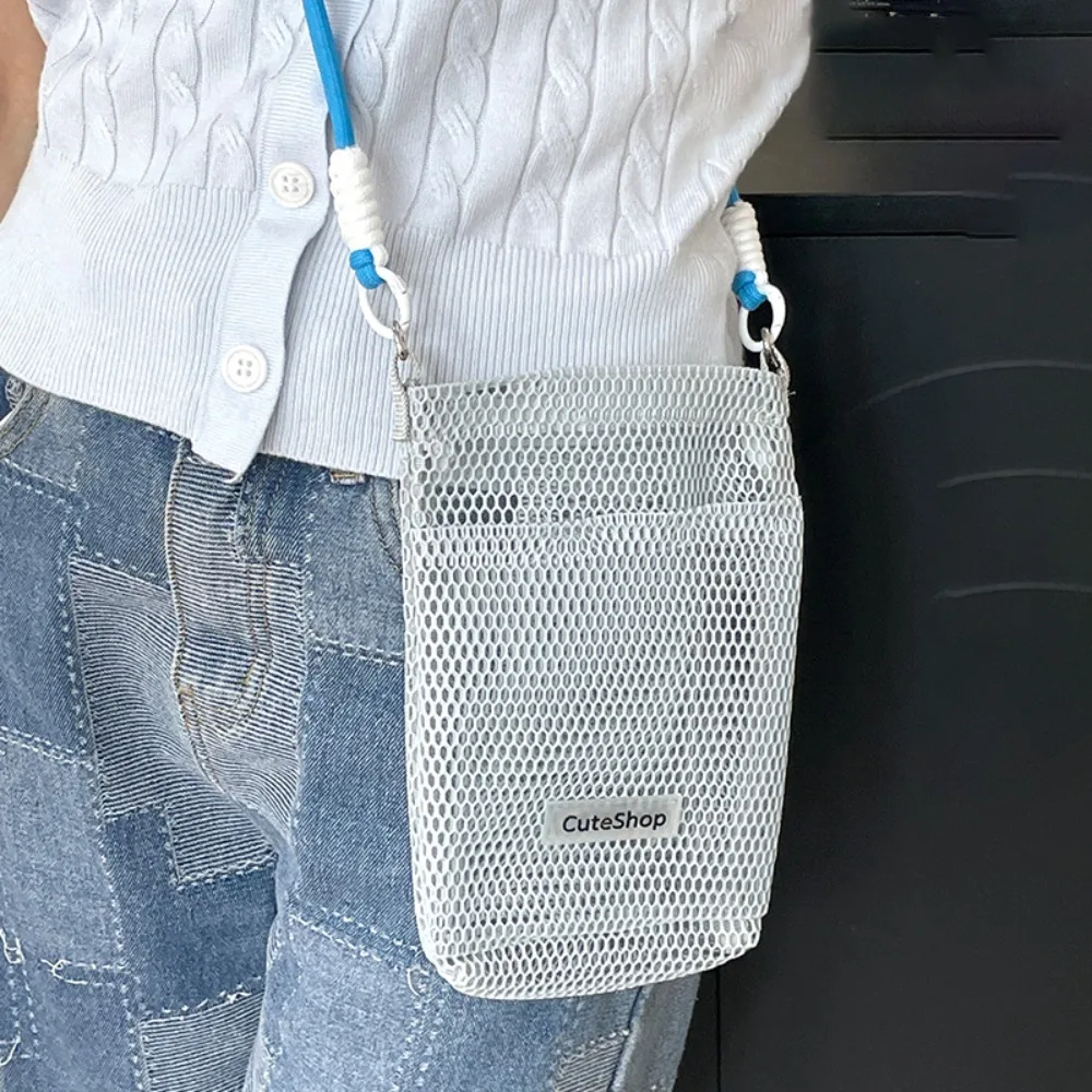 

Новая портативная маленькая полая сетчатая сумка большой емкости для хранения, подвесная сумка-мессенджер для женщин, универсальная сумка на плечо