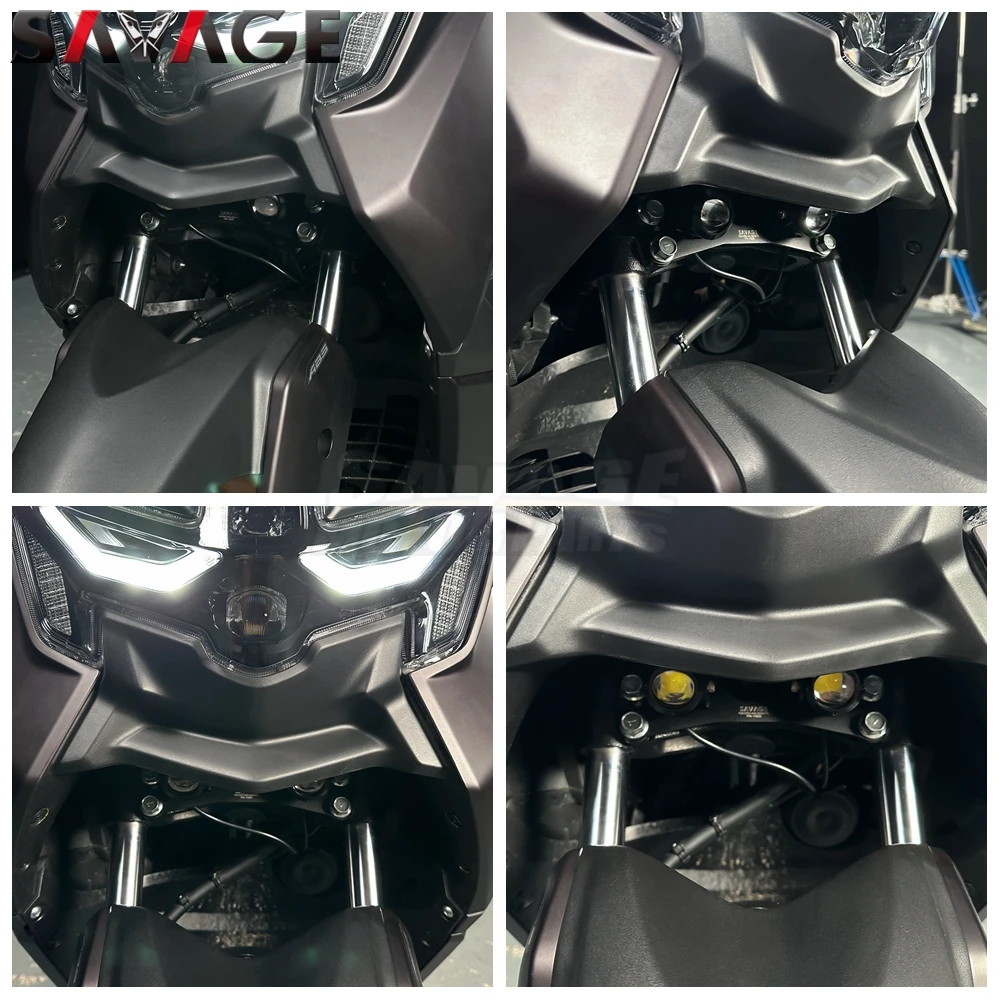 NMAX 155 Motorcycle Headlight LED Fog Lights For Yamaha NMAX 155 Turbo 2025 Dual Color Flasher Farol Moto Fog Lamp Accessories