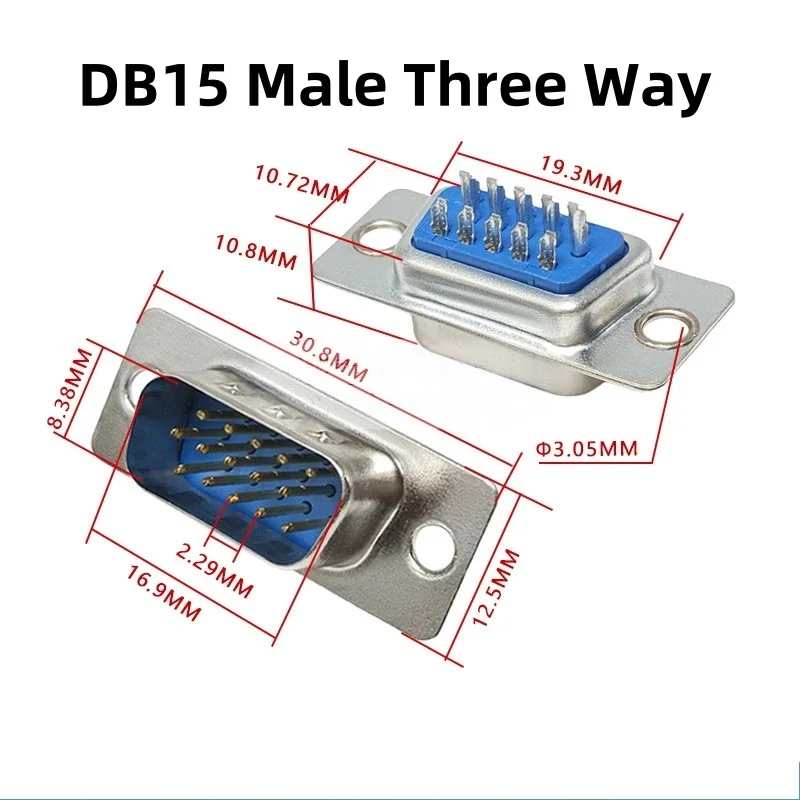 5PCS/LOT D-SUB 15Pin Male Female Solder Type Connector DIP Straight Mount Serial Port Adapter 2/3 Rows DB15