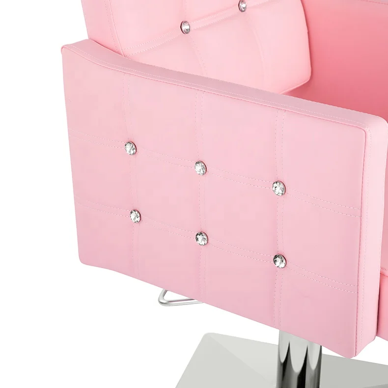 Großhandel Schönheitssalonmöbel Langlebiger rosa Stylingstuhl für Make-up Barbershop rosa Friseurstuhl zum Haarschneiden