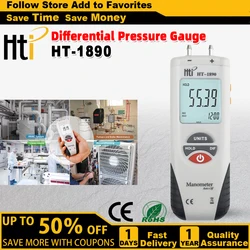 HTI HT-1890 Gas Pressure Gauge Manometer Handheld Digital Manometer Data Hold Medidor Presion