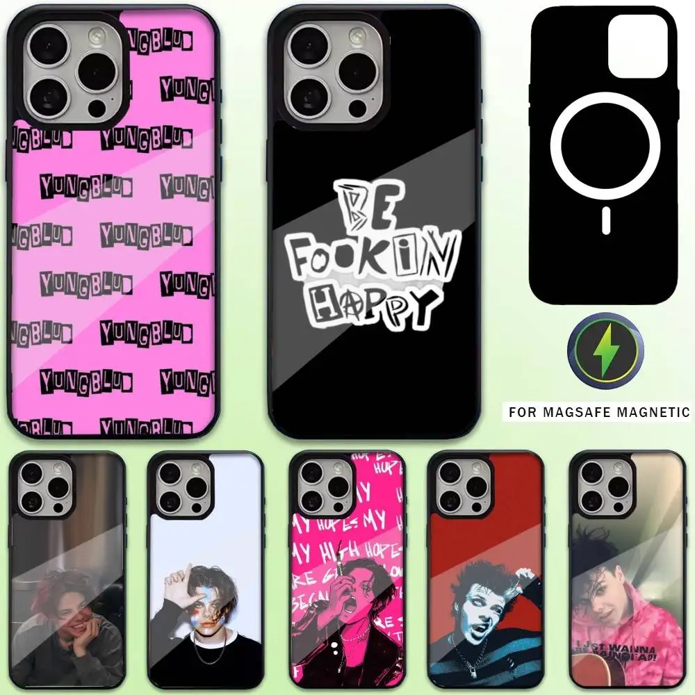 

Singer Y-Yungblud YB Phone Case For iPhone17,16,15,14,13,12,11 Plus,Pro Max Magnetic For Magsafe Wireless Charging