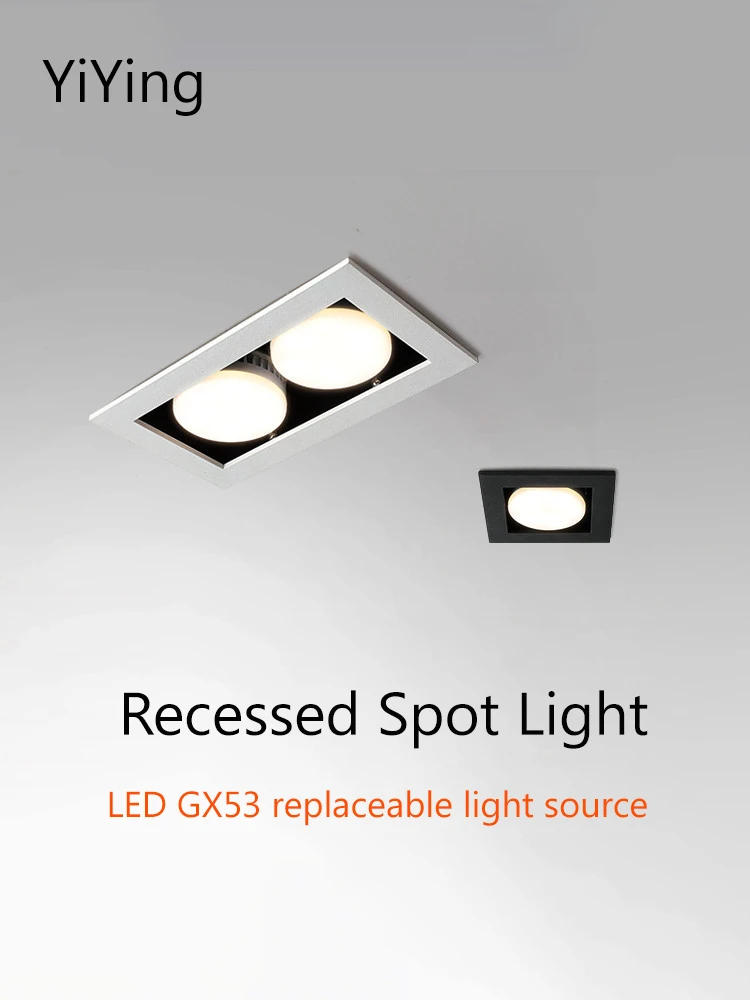 

YiYing Led Spot Lights Recessed Square GX53 Bulb Replaceable Lights Source Downlight 7W 110V 220V Ceiling Lamp For Home Kitchen