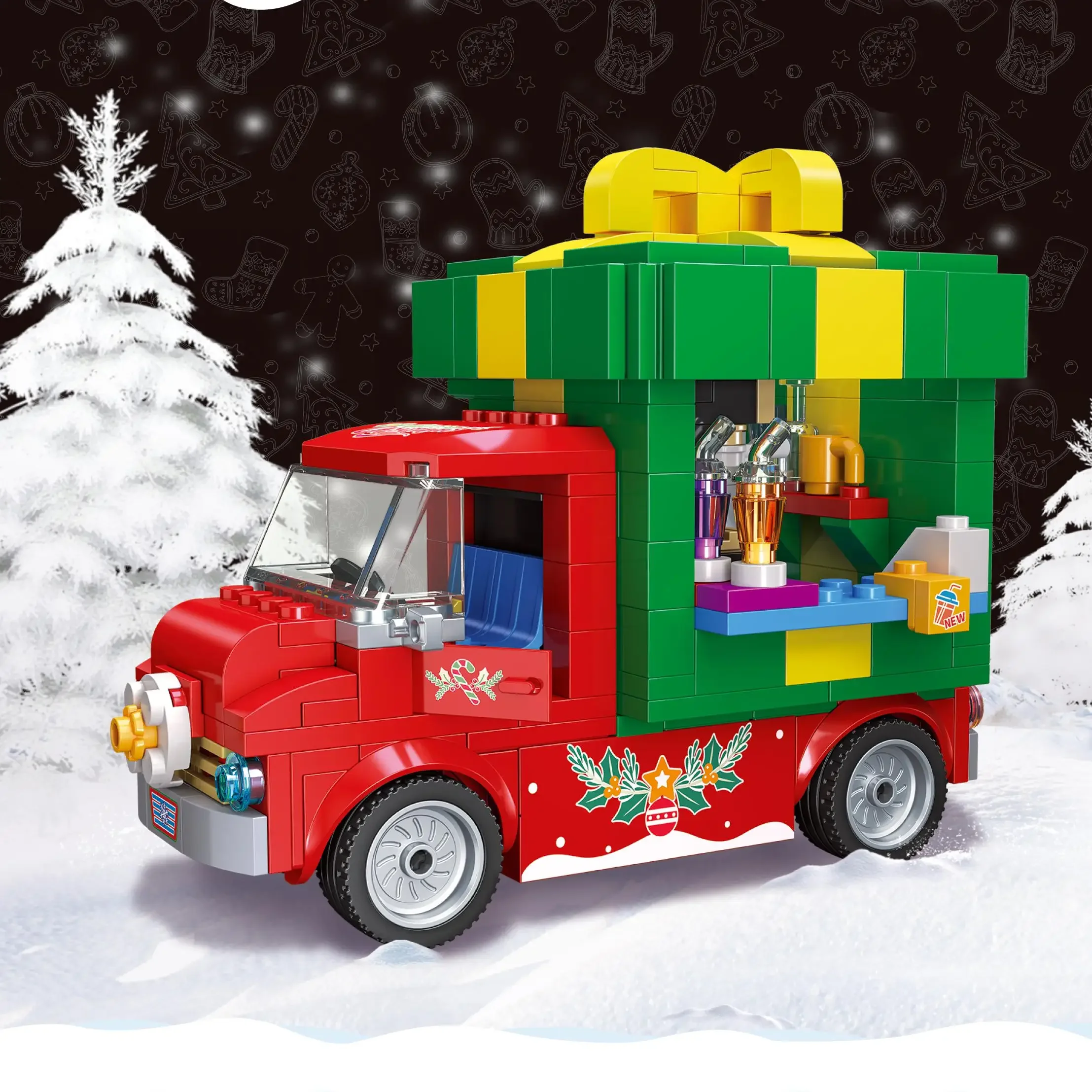 MOC DIY 2025, Weihnachtsblöcke, Geschenkprodukt, personalisiertes Familienspielzeug, Frohe Weihnachten, Festival, Party ﻿