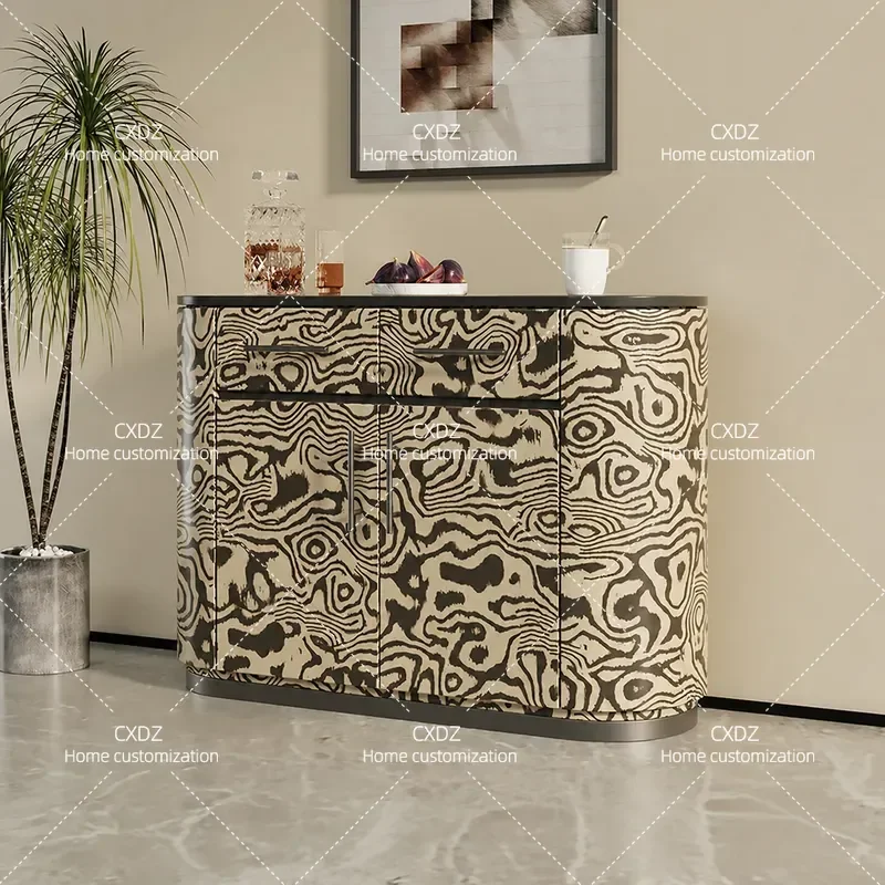 Light Luxury Wooden Door Cabinet Modern Simple Entry Shoe Cabinet Living Room Wall Decoration Sideboard for Dining Room Villa