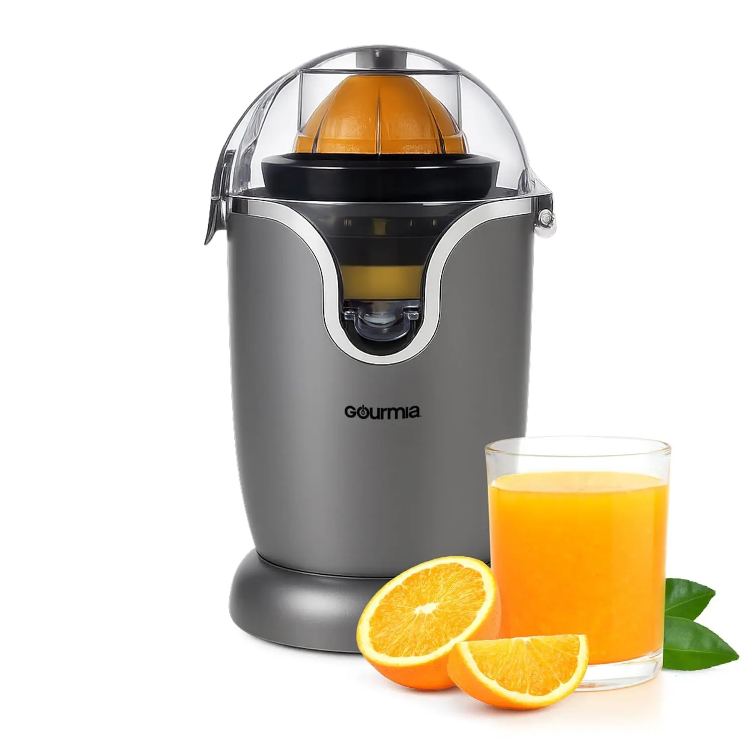 

Automatic Citrus Juicer with 17 oz Capacity, One-Touch Operation, Universal Cone, Anti-Drip Spout, Dishwasher-Safe Parts