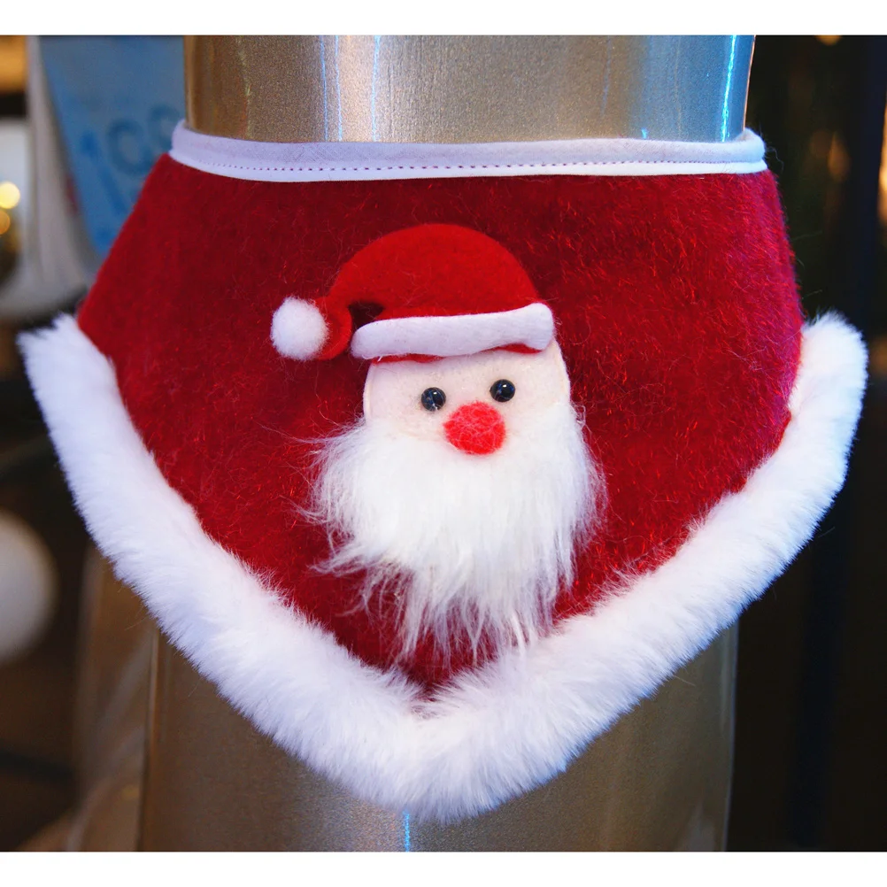 

Adorable Christmas Pet Santa Claus Collar Bib Scarf For Dog Cat Size Premium Comfortable Bib Keeps Hair Clean Party