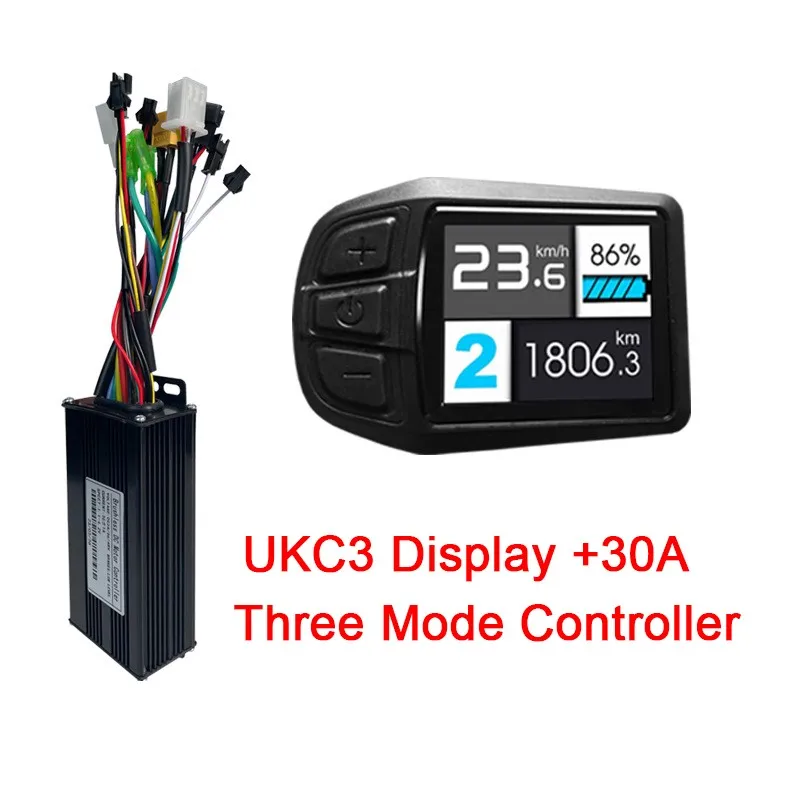 Electric bicycle Scooter UKC3 LCD Display Computer Battery Speed Display 30A Three Mode Controller SM Connector