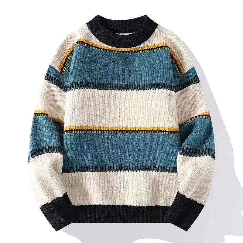 High Quality Autumn And Winter New Style Young Men Student Thick Crewneck Sweater Men\'s Pullover Knit Undershirt Warm Clothes