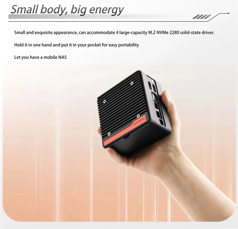 Topton 6-Bay Pocket NAS Server Intel i3 N305 N100 N150 Firewall Mini PC 2x2.5G LAN 4xM.2 NVMe 2xSATA3.0 DDR5 2xUSB3.2 2xHDMI2.0
