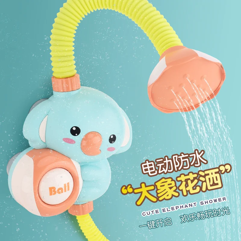 

Electric Elephant Shower Toys Kids Baby Bath Spray Water Faucet Outside Bathtub Sprinkler Strong Suction Cup Kids Gifts 2022