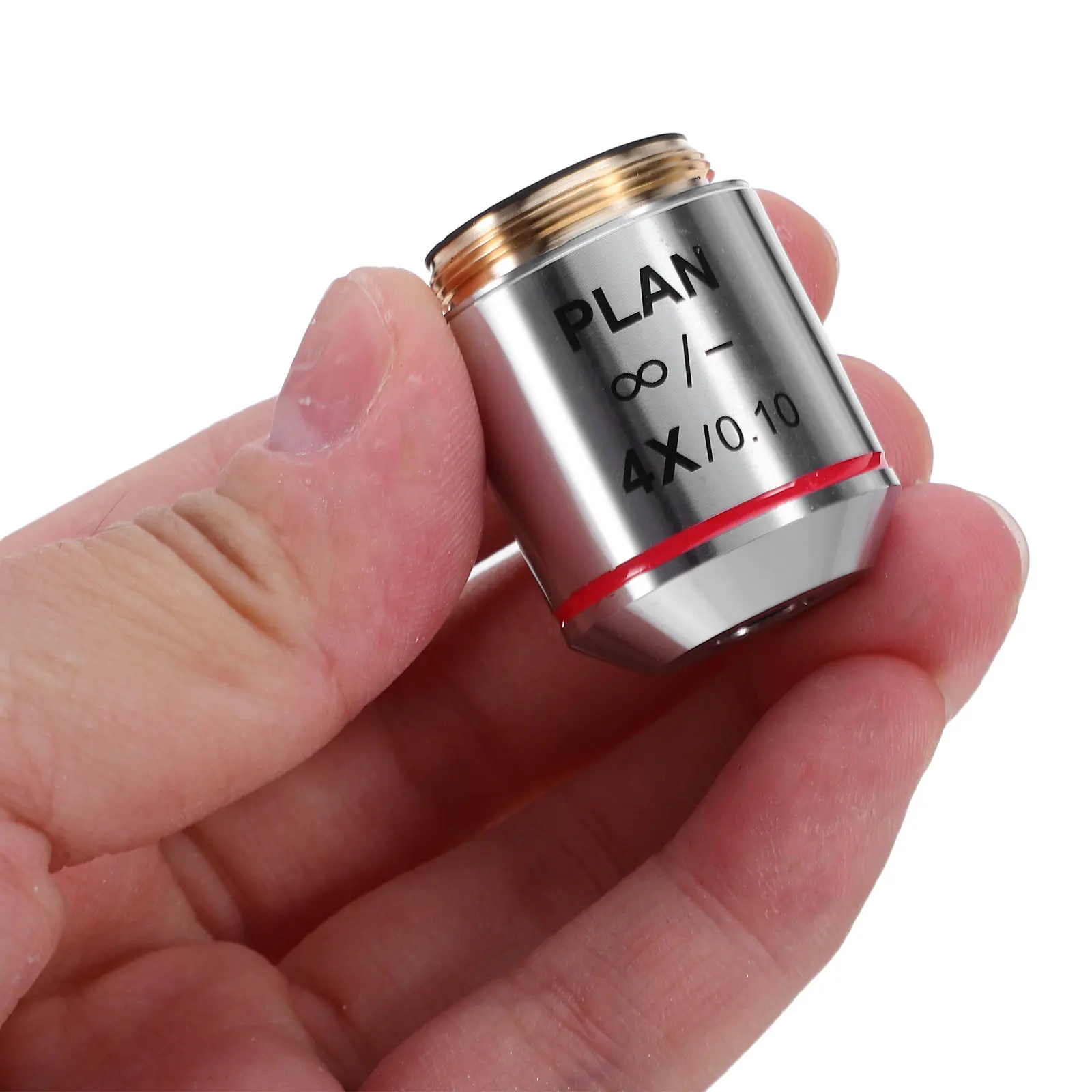 Objectif de microscope biologique 4X, lentille transparente de remplacement pour les laboratoires, analyse de précision, accessoire d'imagerie haute résolution