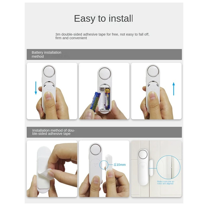 Porta inteligente e janela Sensor para casa, detectores de porta, alarmes anti-roubo, alarme aberto, 1 conjunto