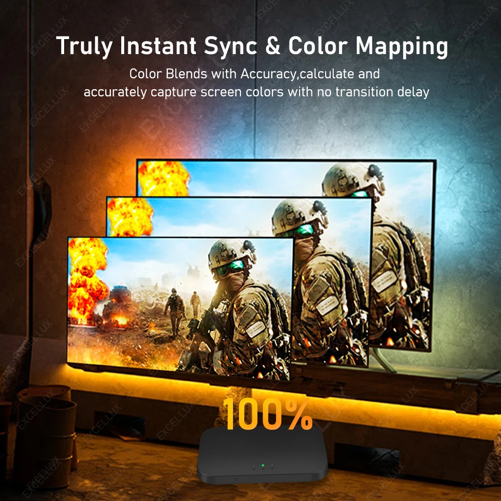 Smart Ambient TV Backlight HDMI 2.1/2.0 With Sync Box,TV Led Back Lighting, RGB Led Strip Lights, Alexa Google Assistant Control