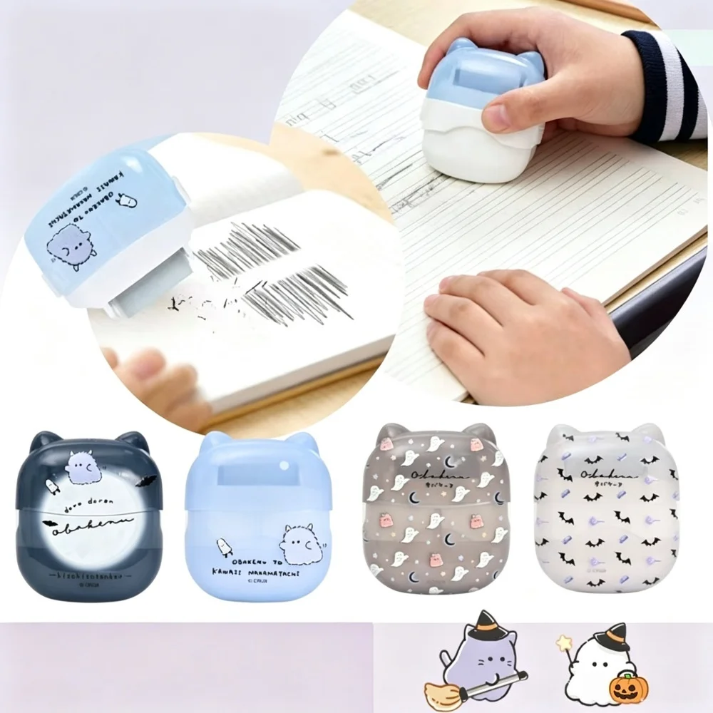 Cartoon Pencil Erasers Dual End Design Roller Eraser and Debris Collector 2-in-1 Wipes Off Mistake Office Supplies Student Gifts