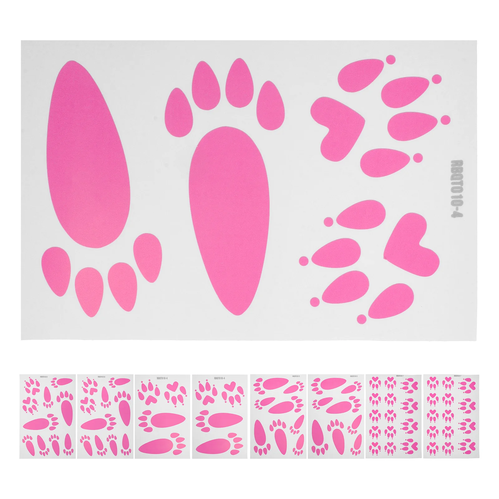 

9 Sheets Easter Bunny Footprint Stickers Bunny Paw Print Decals Floor Wall Window Furniture Easter Decor Door Stickers