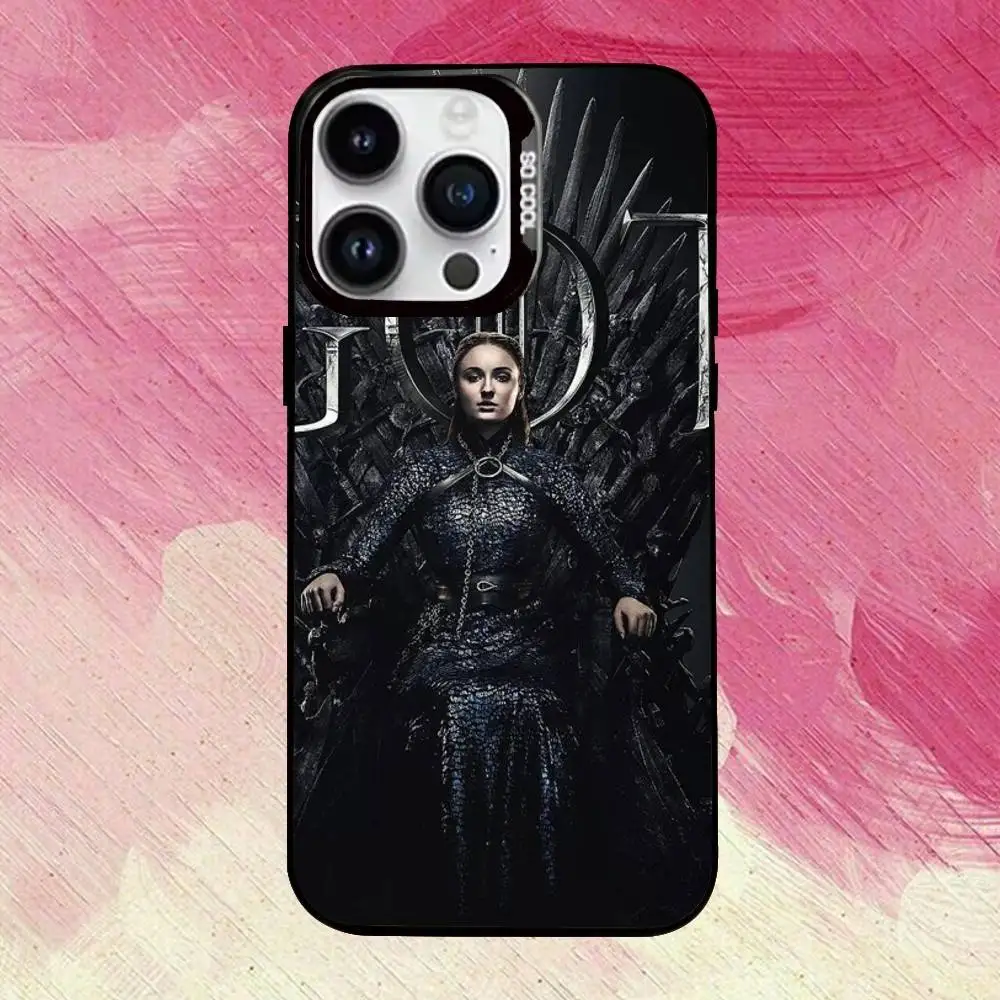 حافظة هاتف Game of T-Thrones The I-Iron T-Throne لهاتف iPhone 17,16,15,14,13,12,11 Plus، Pro Max، غطاء داخلي مطلي بالفضة الملونة #5