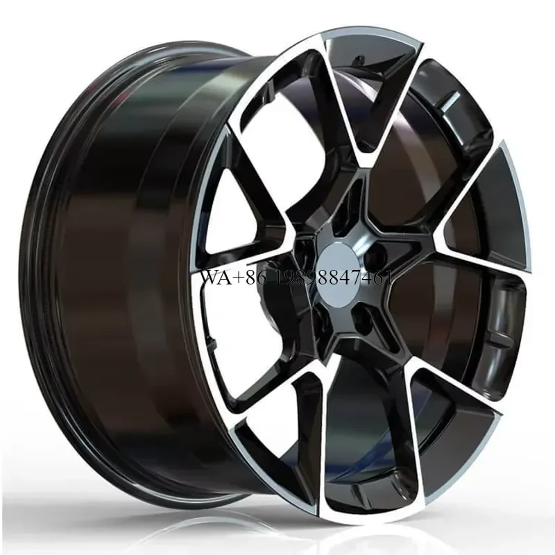 New HZR Forged Aluminum Alloy Car Rims 19 Inch 5x120 PCD Five Spoke 4pcs Black Finish 1 Year Warranty for Mach-E Explorer