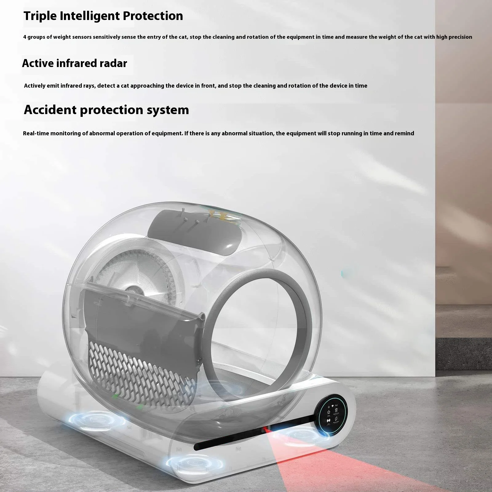 STLF Full-Automatic Induction Cleaning Cat LitterS Box with Electric Shovel Anti-Splash Intelligent Cat Toilet & Excrement Acces