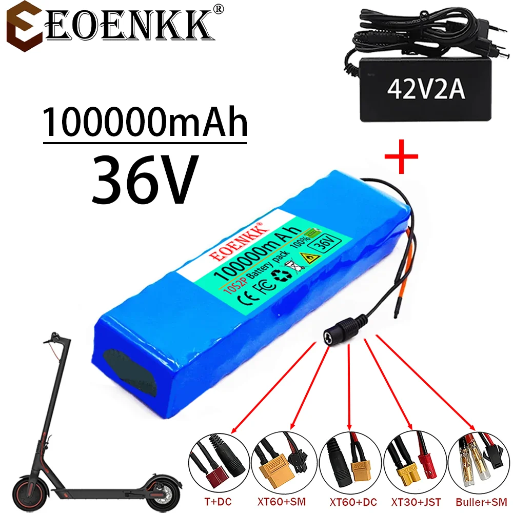 Electric Scooter 36V 10S2P 100Ah 18650 Battery Pack 500W 36v Lithium Li-ion Battery