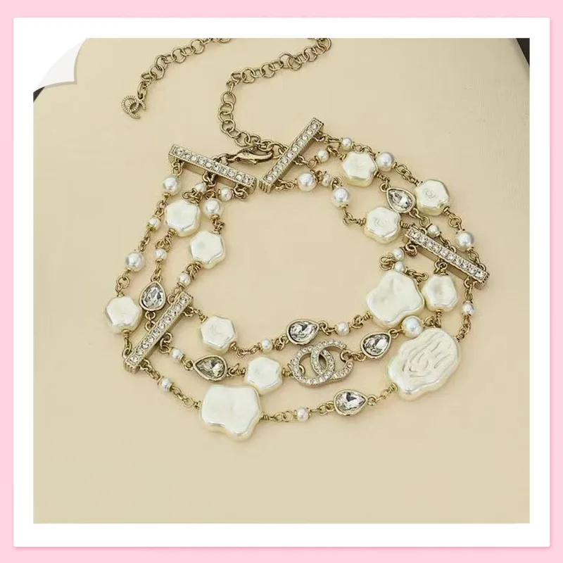

New Cloud Resin Pearl Light Gold Full Diamond Water Drop Crystal Diamond Short Necklace Sweater Chain Premium Sense Necklace Wom