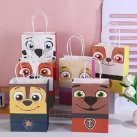 12PCS Paw Patrol Kids Birthday Party Supplies Anime Figure Chase Gift Bag Cartoon Puppy Patrulla Canina Handheld Kraft Paper Bag