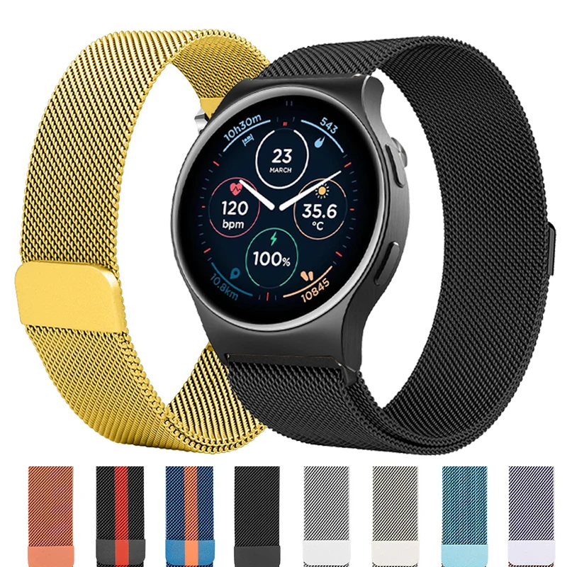20 22mm Milanese Loop Armband für Motorola Moto Watch 120 Magnetisches Armband für Motorola Moto Watch 70 100 360 Armband Correa