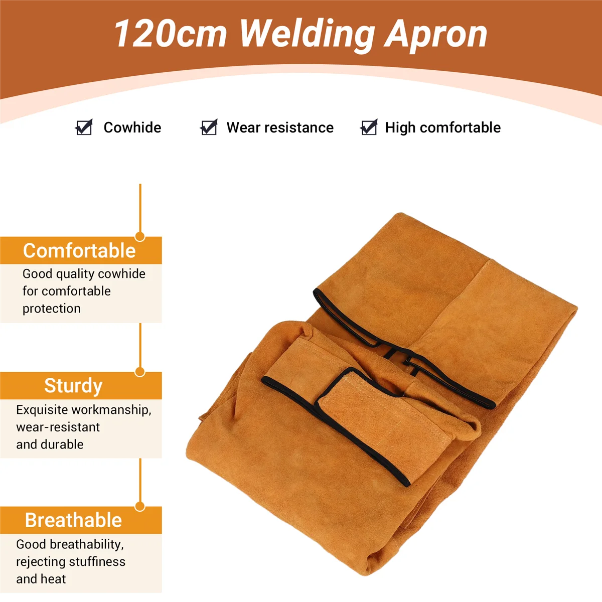 A88M 120 سنتيمتر ساحة لحام لهب كم طويل لحام ملابس واقية انقسام الجلود مقاومة للحريق