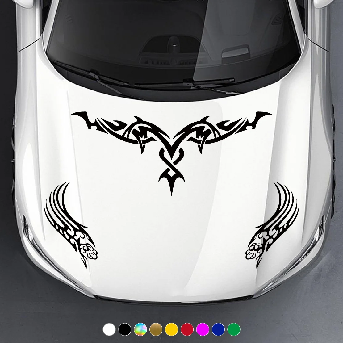 

3pcs Universal Fire Totems Decoration Creative Front Cover Car Sports Car Hood Stripe Sticker Auto Accessories