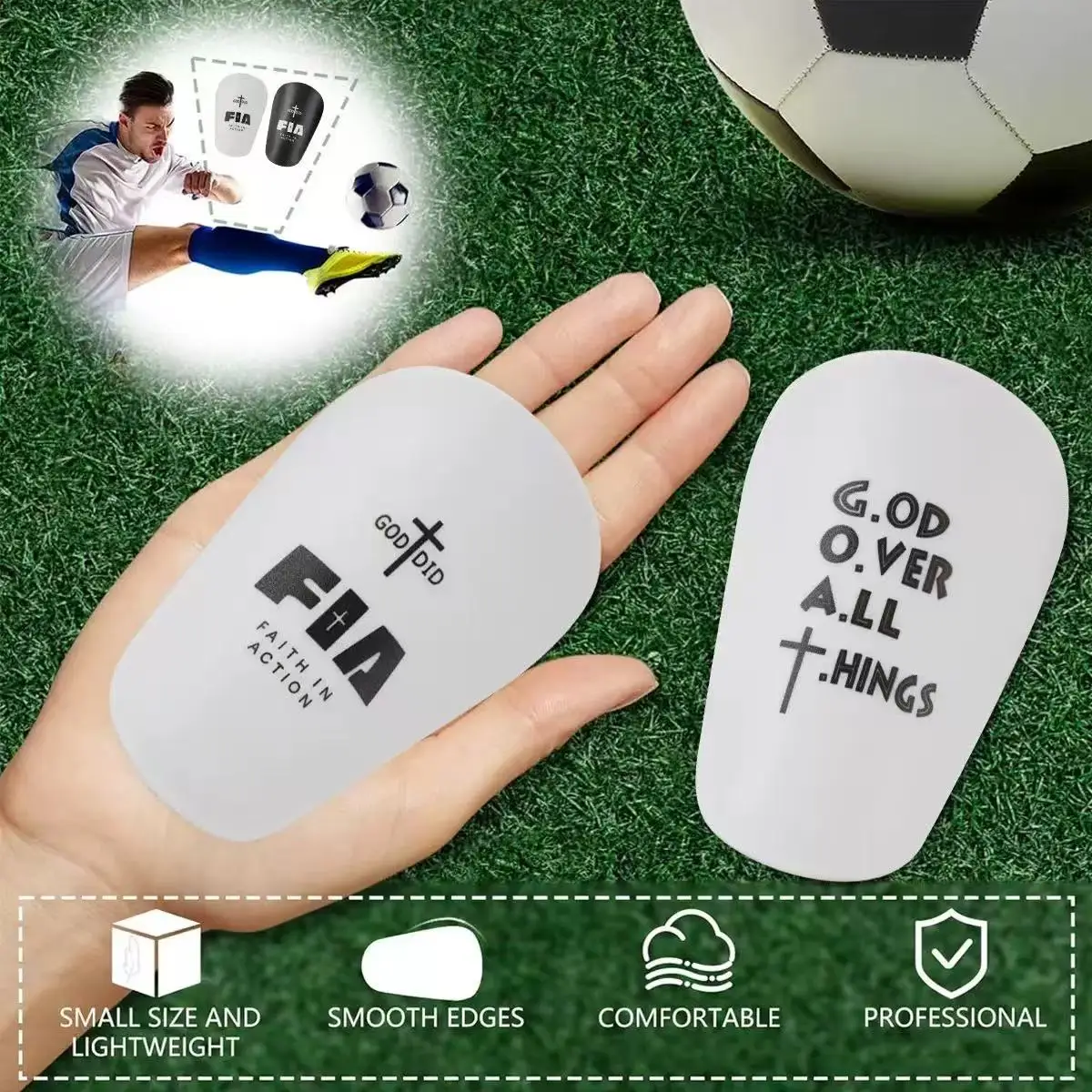 One Pair of Ultra-Lightweight Football Shin Guards - Durable and Comfortable, Suitable for All Sports, Designed for Soccer, Bask