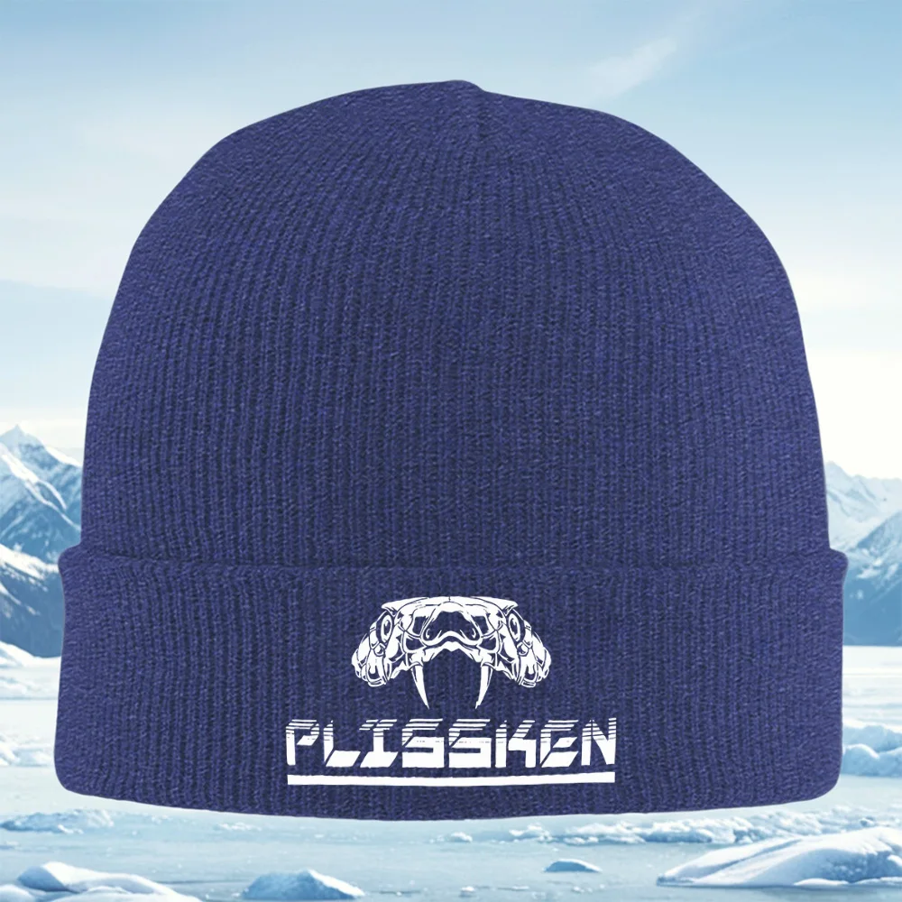 ثعبان الجمجمة شعار جريء الخط تصميم الرجال النساء للجنسين محبوك قبعة قبعة صوفية قبعة الشتاء الحرارية الدافئة عيد الميلاد ركوب الدراجات في الهواء الطلق #4