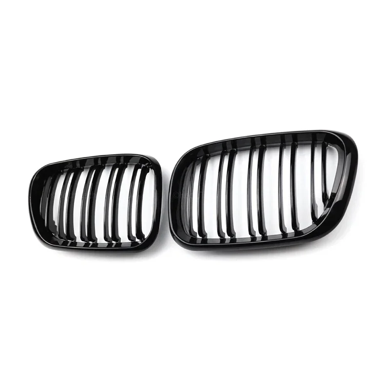 

Gloss Black Single Double Slats Grill Bumper Kidney Mesh Grille for BMW X5 Series E53 1999-2004 M Style Facelift