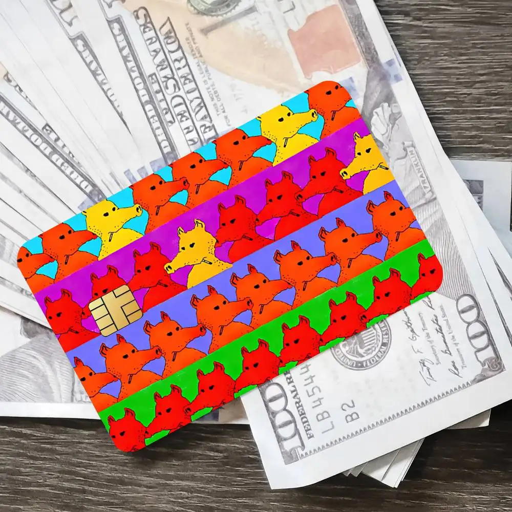 الأزياء Q-Quasimoto ملصق الائتمان الجلد غطاء بطاقة ملصقات 4 قطع فيلم حافلة تمرير الجبهة الديكور البنك الخصم للماء