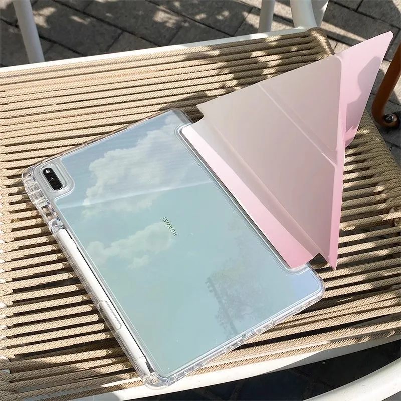 High Clear Acrylic Case For iPad Pro 11 2024 5th Air 11 6 13 5 4 3Pro 2 1 Pro13 10th 10.9 10.2 9.7 Y-Folding Stand Cover