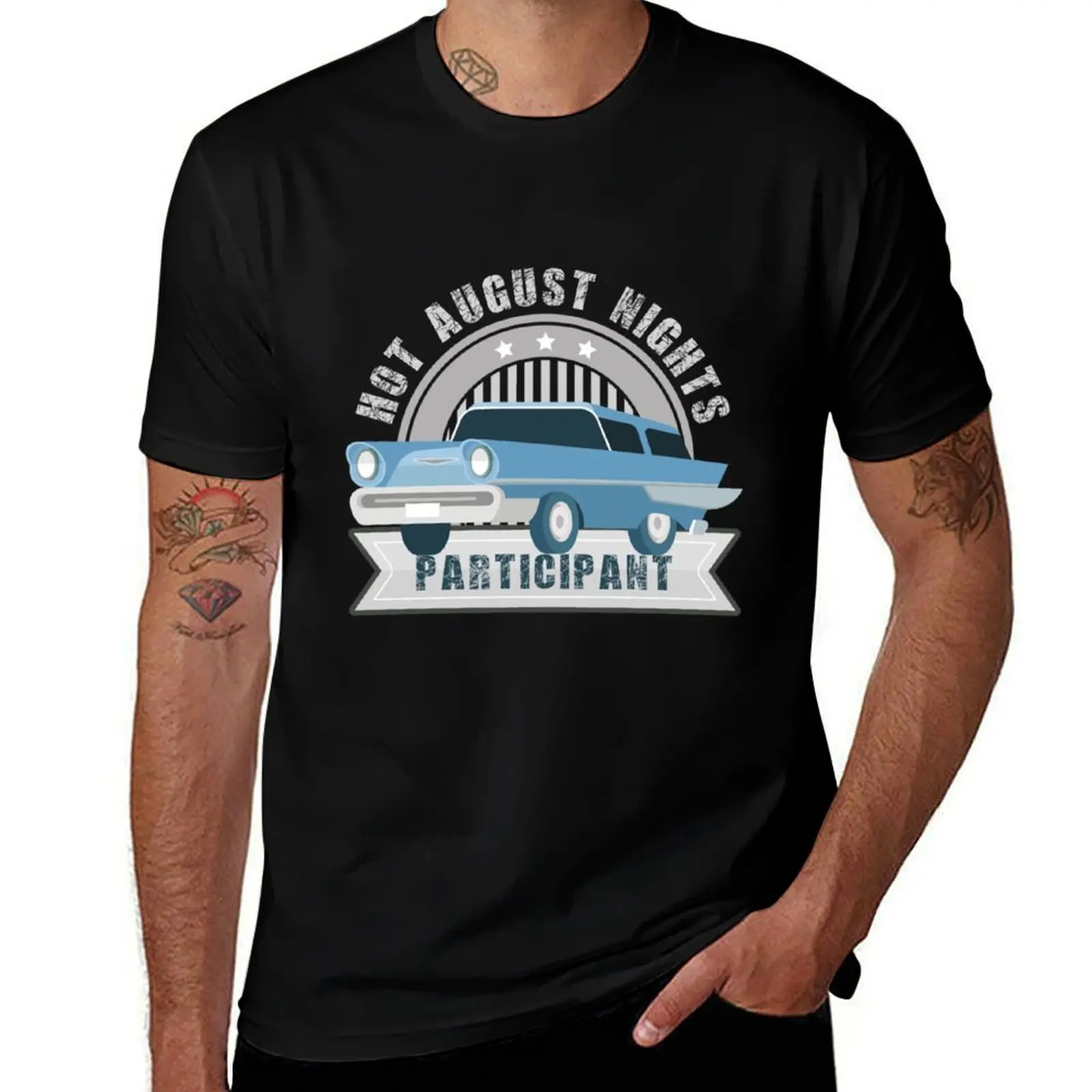 Participant Hot august nights T-Shirt Plus Size Loose Short Sleeve Top T-Shirt