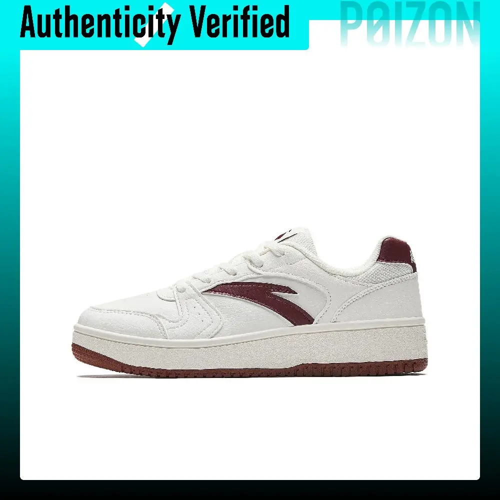 Anta First Year Slip Resistant Height Increasing Low top Skateboard Shoes Women's White Red 122618034R-7