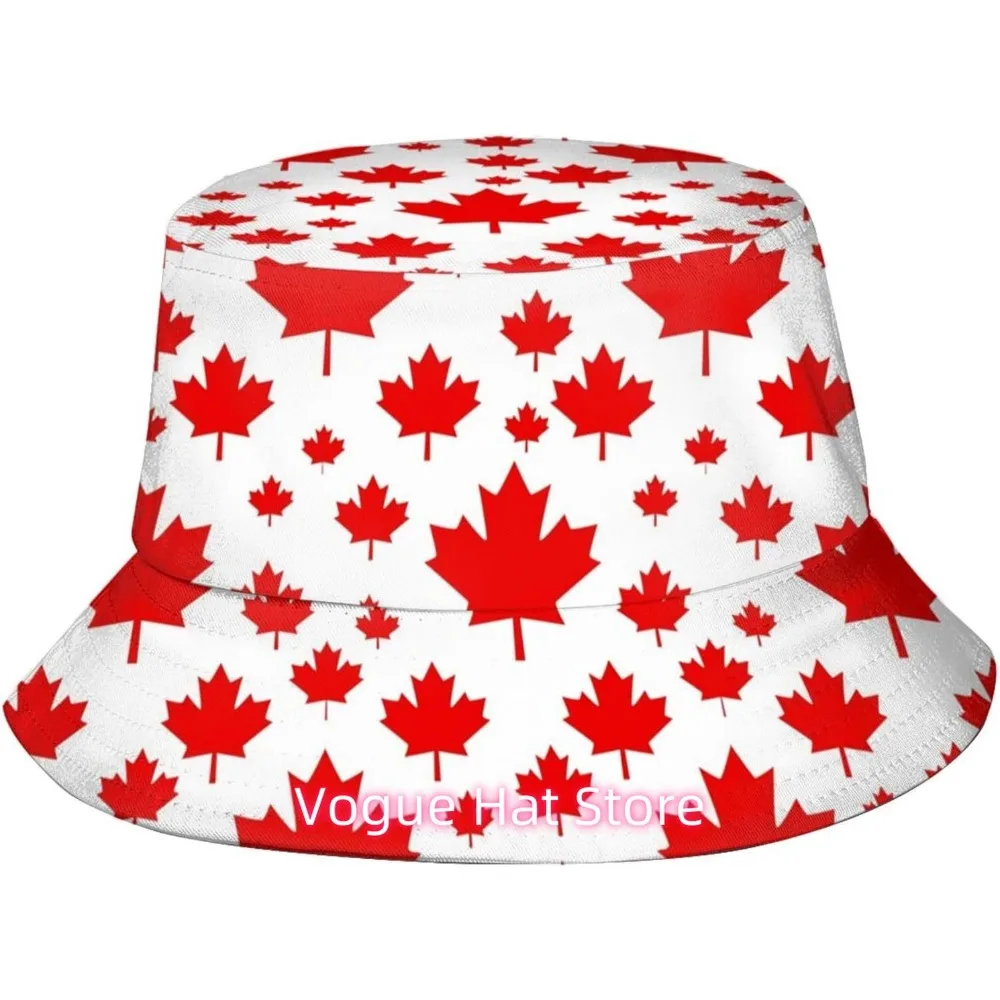 

Canada Flag Bucket Hat Fashion Beach Sun Wide Brim Cap Outdoor Fisherman Hats for Women Men Teens