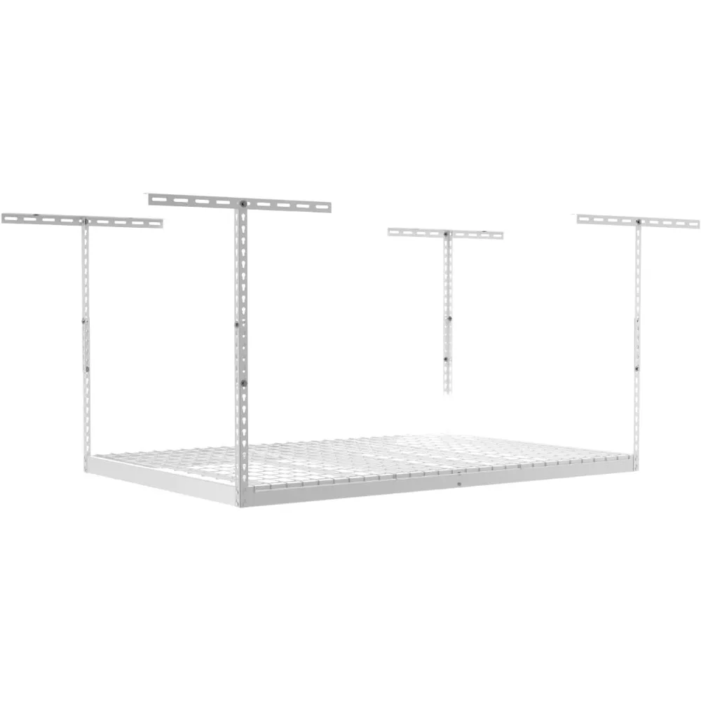 4x6 Overhead Garage Storage Rack - Heavy Duty Steel Ceiling Mount Storage Shelves with 500 lb Capacity - Adjustable, G